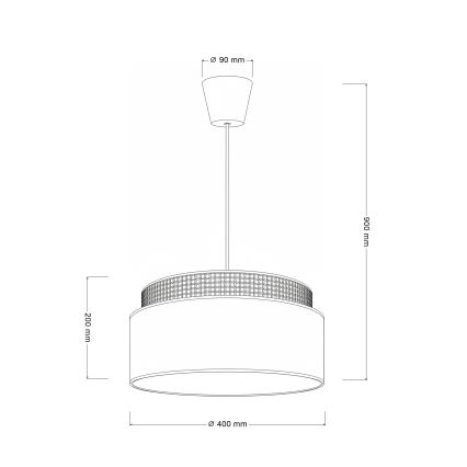 Brilagi - Lustr na lanku PADOVA 1xE27/60W/230V pr. 40 cm krémová