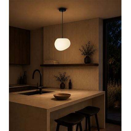 BRILAGI - Lustr na lanku PEBBLES 1xE27/40W/230V pr. 20 cm černá