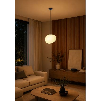 BRILAGI - Lustr na lanku PEBBLES 1xE27/40W/230V pr. 30 cm černá