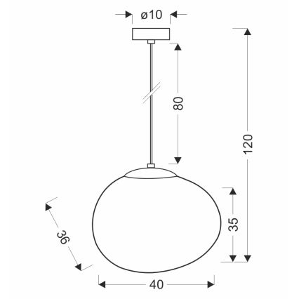 BRILAGI - Lustr na lanku PEBBLES 1xE27/40W/230V pr. 40 cm černá