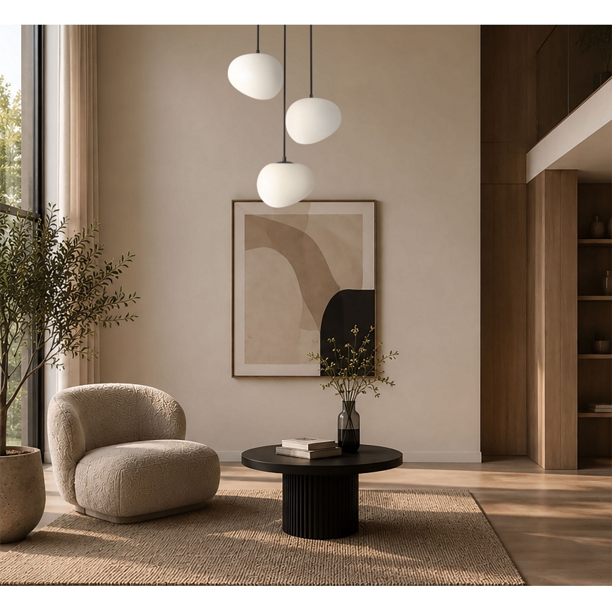 BRILAGI - Lustr na lanku PEBBLES 3xE27/40W/230V pr. 42 cm černá