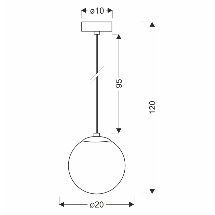 BRILAGI - Lustr na lanku POLOS 1xE27/40W/230V pr. 20 cm černá