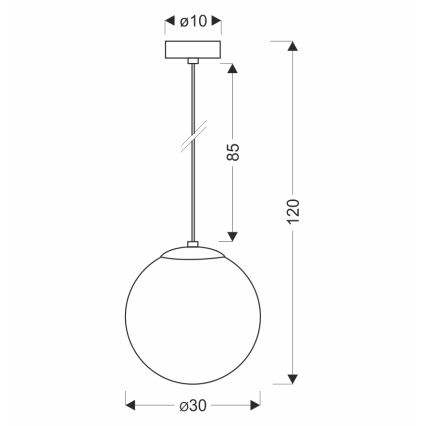 BRILAGI - Lustr na lanku POLOS 1xE27/40W/230V pr. 30 cm černá