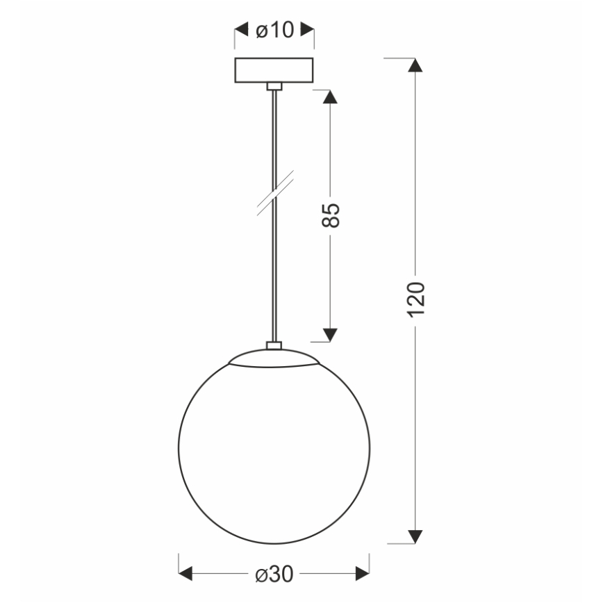 BRILAGI - Lustr na lanku POLOS 1xE27/40W/230V pr. 30 cm černá