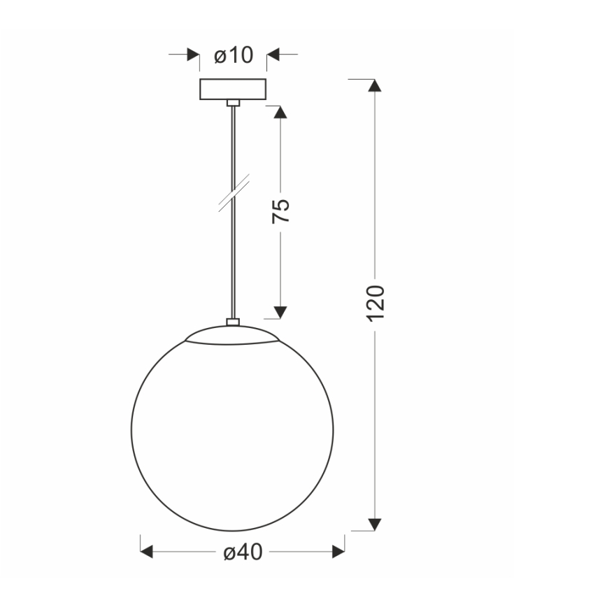BRILAGI - Lustr na lanku POLOS 1xE27/40W/230V pr. 40 cm černá