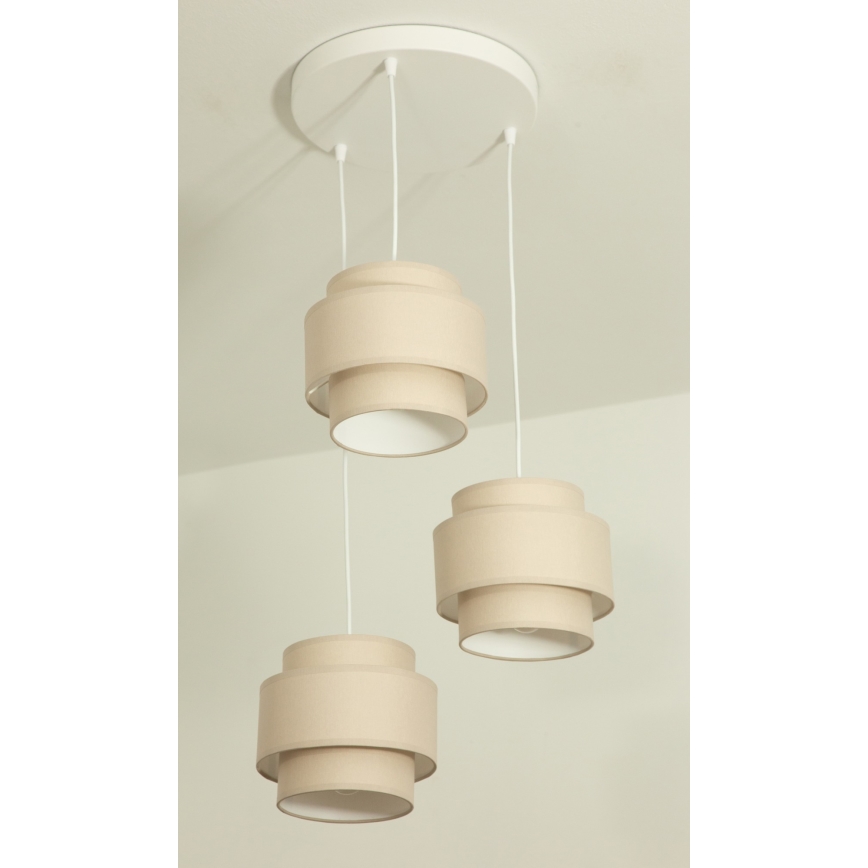 Brilagi - Lustr na lanku RESNA 3xE27/60W/230V pr. 45 cm béžová