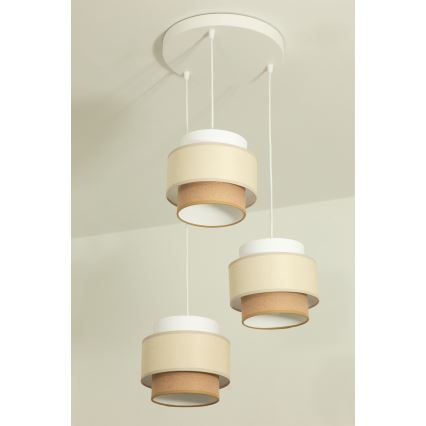 Brilagi - Lustr na lanku RESNA 3xE27/60W/230V pr. 45 cm krémová/béžová