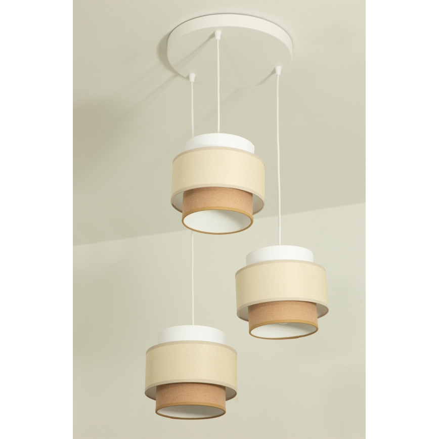 Brilagi - Lustr na lanku RESNA 3xE27/60W/230V pr. 45 cm krémová/béžová