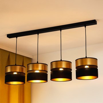 Brilagi - Lustr na lanku ROYAL 4xE27/15W/230V černá/zlatá