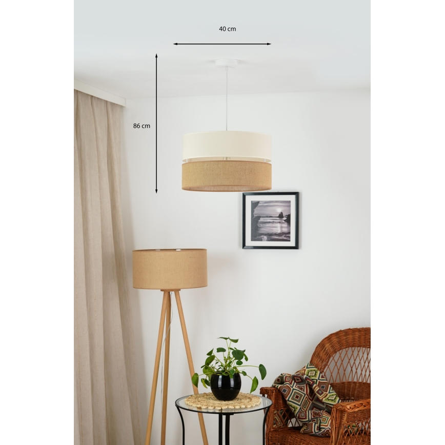 Brilagi - Lustr na lanku ROYAL YUTE 1xE27/15W/230V pr. 40 cm béžová/krémová
