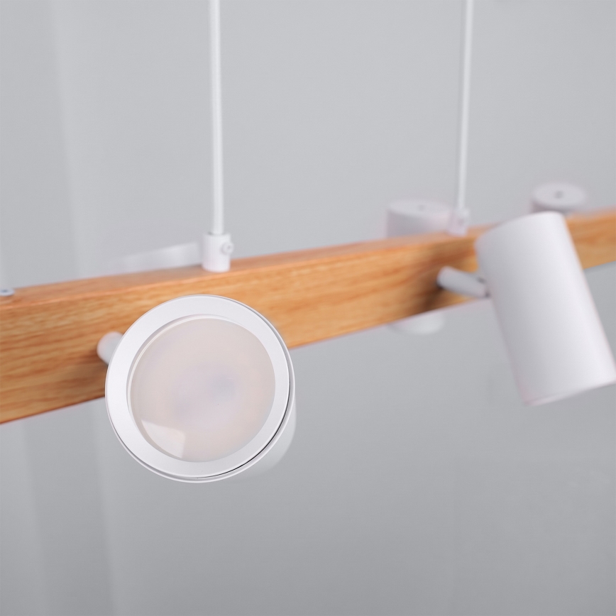 Brilagi - Lustr na lanku SELE 6xGU10/30W/230V bílá/dekor dubu