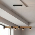 Brilagi - Lustr na lanku SELE 6xGU10/30W/230V černá/dekor dubu