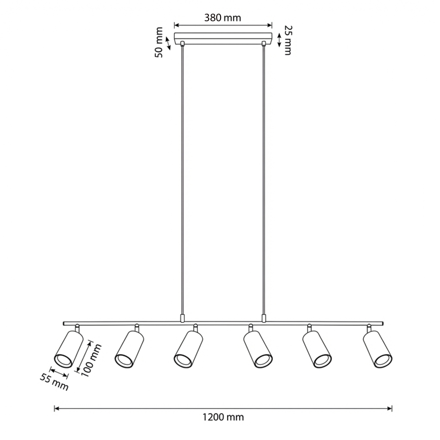 Brilagi - Lustr na lanku SELE 6xGU10/30W/230V černá