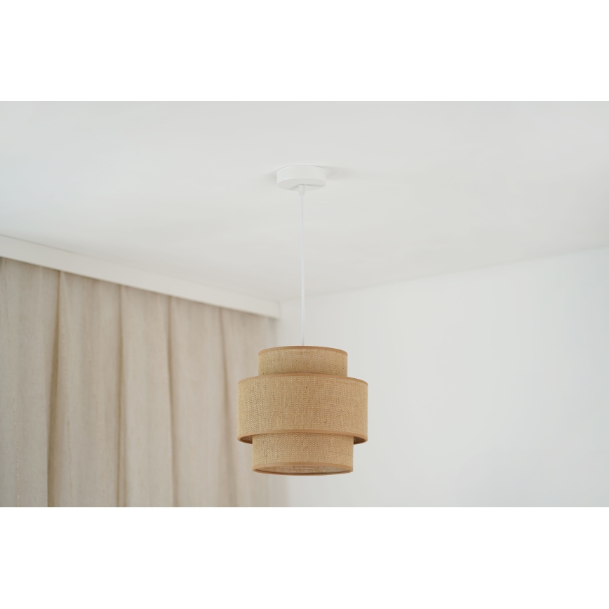 Brilagi - Lustr na lanku SPACE YUTE 1xE27/15W/230V pr. 25 cm béžová/bílá