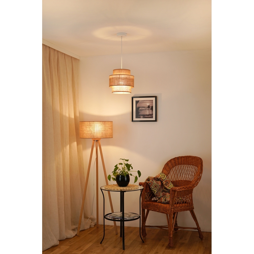 Brilagi - Lustr na lanku SPACE YUTE 1xE27/15W/230V pr. 25 cm béžová/bílá