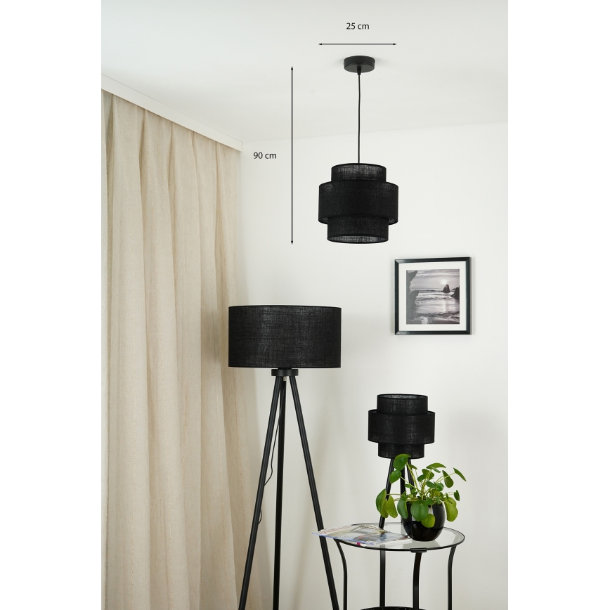 Brilagi - Lustr na lanku SPACE YUTE 1xE27/15W/230V pr. 25 cm černá