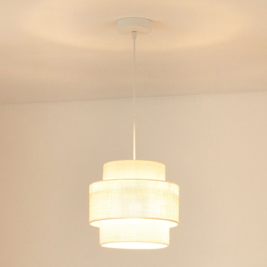 Brilagi - Lustr na lanku SPACE YUTE 1xE27/15W/230V pr. 25 cm krémová/bílá