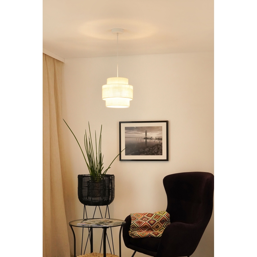 Brilagi - Lustr na lanku SPACE YUTE 1xE27/15W/230V pr. 25 cm krémová/bílá