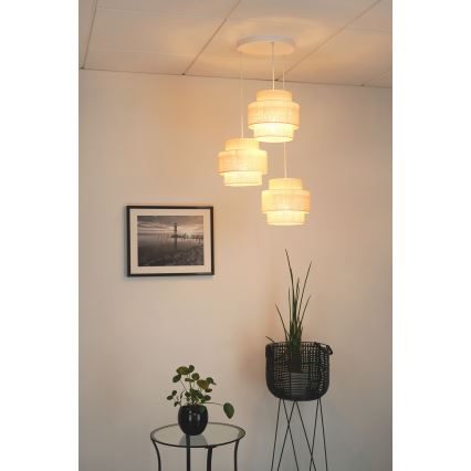 Brilagi - Lustr na lanku SPACE YUTE 3xE27/15W/230V krémová/bílá