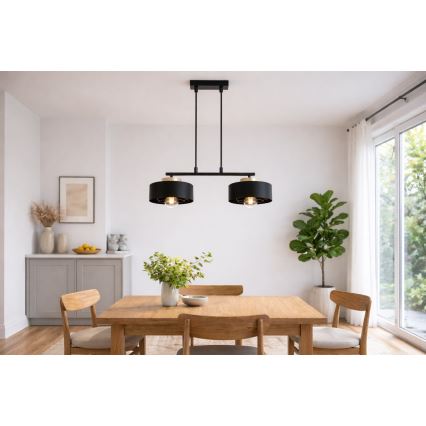 Brilagi - Lustr na lanku SPRING 2xE27/60W/230V černá/zlatá