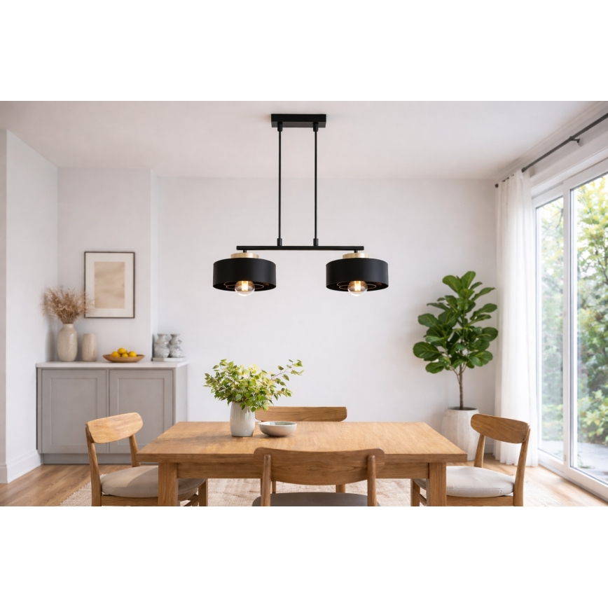 Brilagi - Lustr na lanku SPRING 2xE27/60W/230V černá/zlatá