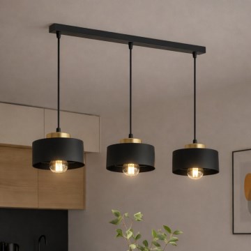 Brilagi - Lustr na lanku SPRING 3xE27/60W/230V černá/zlatá