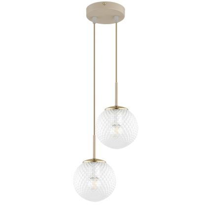 Brilagi - Lustr na lanku STELLA 2xE27/60W/230V béžová/zlatá