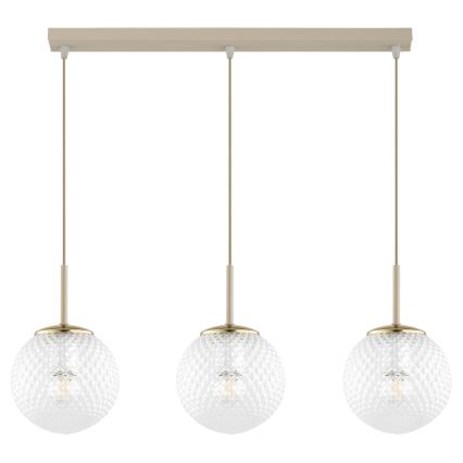 Brilagi - Lustr na lanku STELLA 3xE27/60W/230V béžová/zlatá