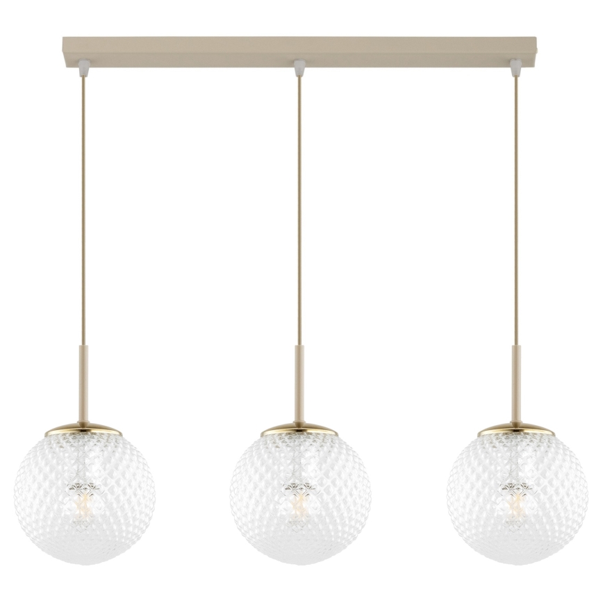 Brilagi - Lustr na lanku STELLA 3xE27/60W/230V béžová/zlatá