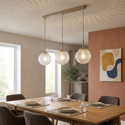 Brilagi - Lustr na lanku STELLA 3xE27/60W/230V béžová/zlatá