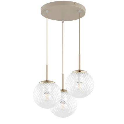Brilagi - Lustr na lanku STELLA 3xE27/60W/230V béžová/zlatá