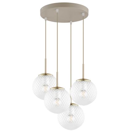 Brilagi - Lustr na lanku STELLA 4xE27/60W/230V béžová/zlatá