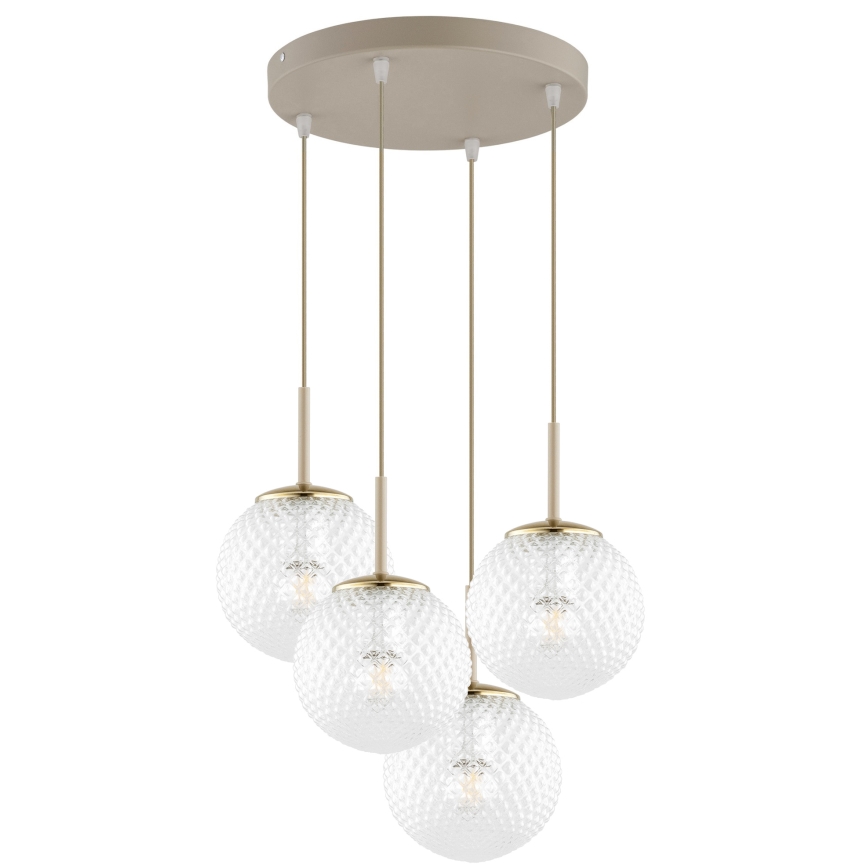Brilagi - Lustr na lanku STELLA 4xE27/60W/230V béžová/zlatá