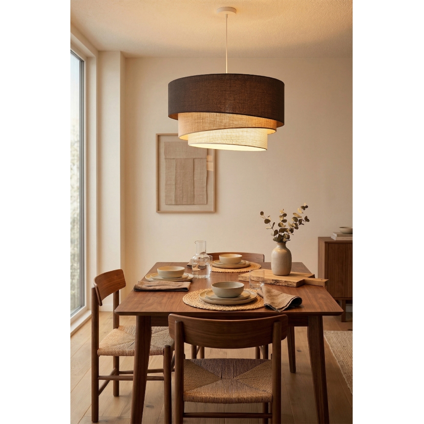 Brilagi - Lustr na lanku TRIO 3xE27/60W/230V pr. 60 cm hnědá/béžová/bílá