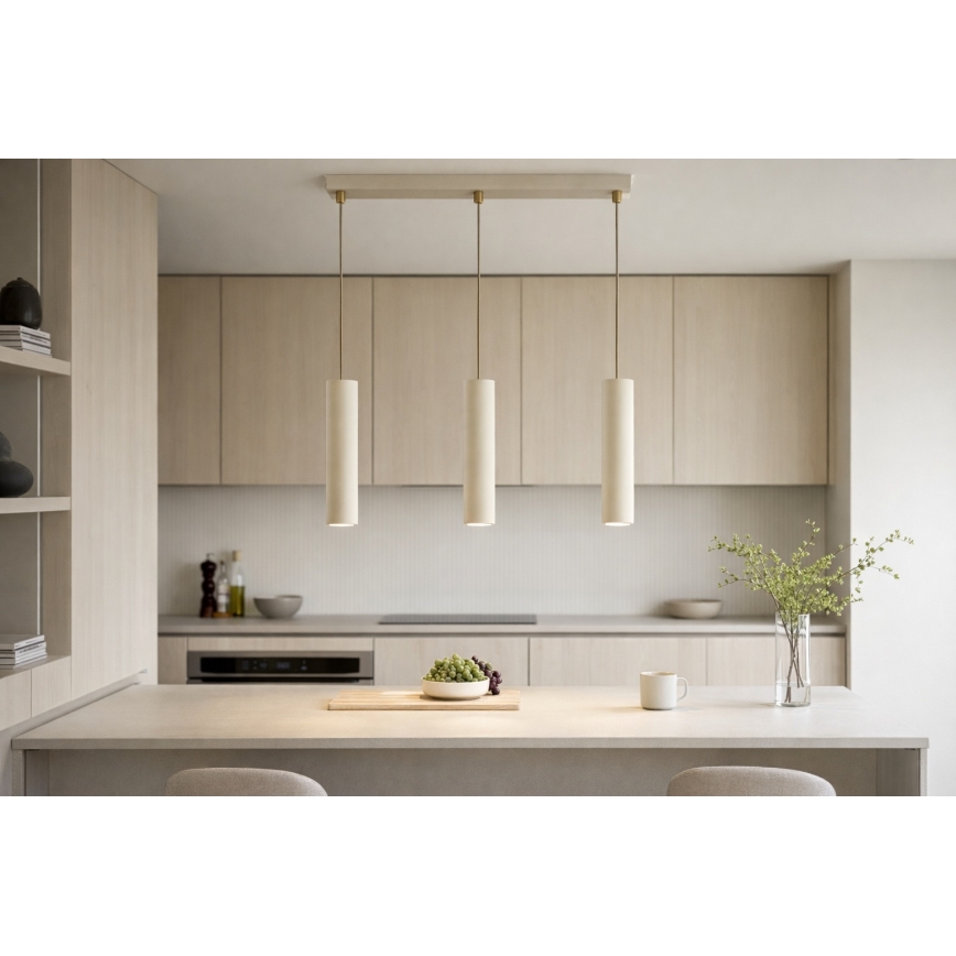 Brilagi - Lustr na lanku TUBE 3xGU10/15W/230V béžová/zlatá