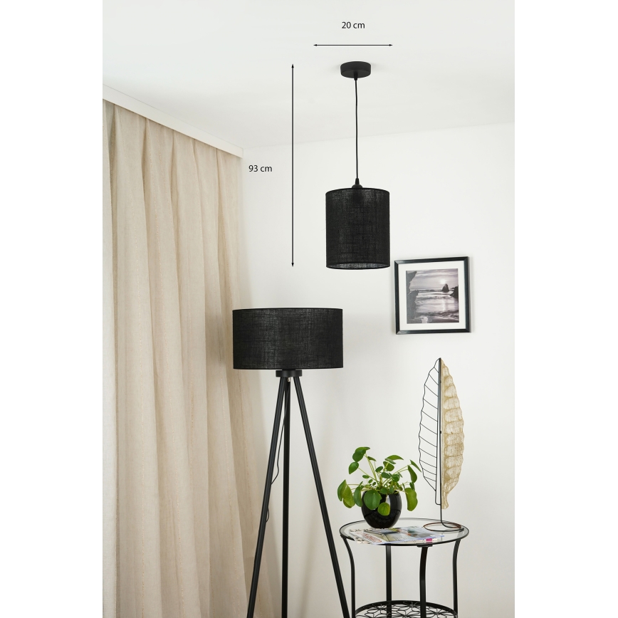 Brilagi - Lustr na lanku TUBES 1xE27/15W/230V pr. 20 cm černá