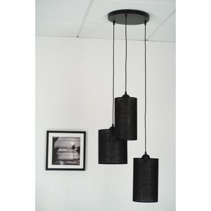 Brilagi - Lustr na lanku TUBES 3xE27/15W/230V černá