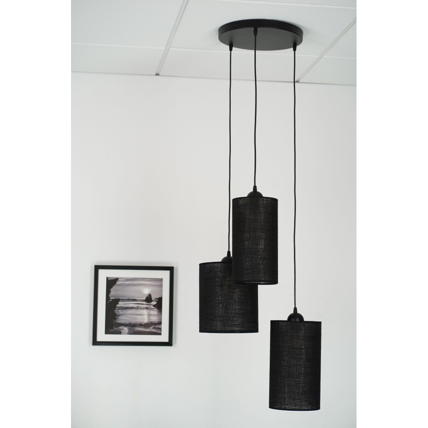 Brilagi - Lustr na lanku TUBES 3xE27/15W/230V černá