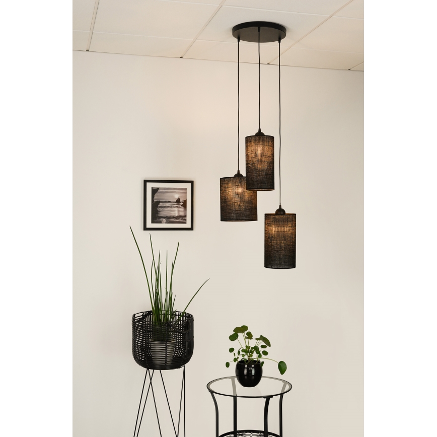 Brilagi - Lustr na lanku TUBES 3xE27/15W/230V černá