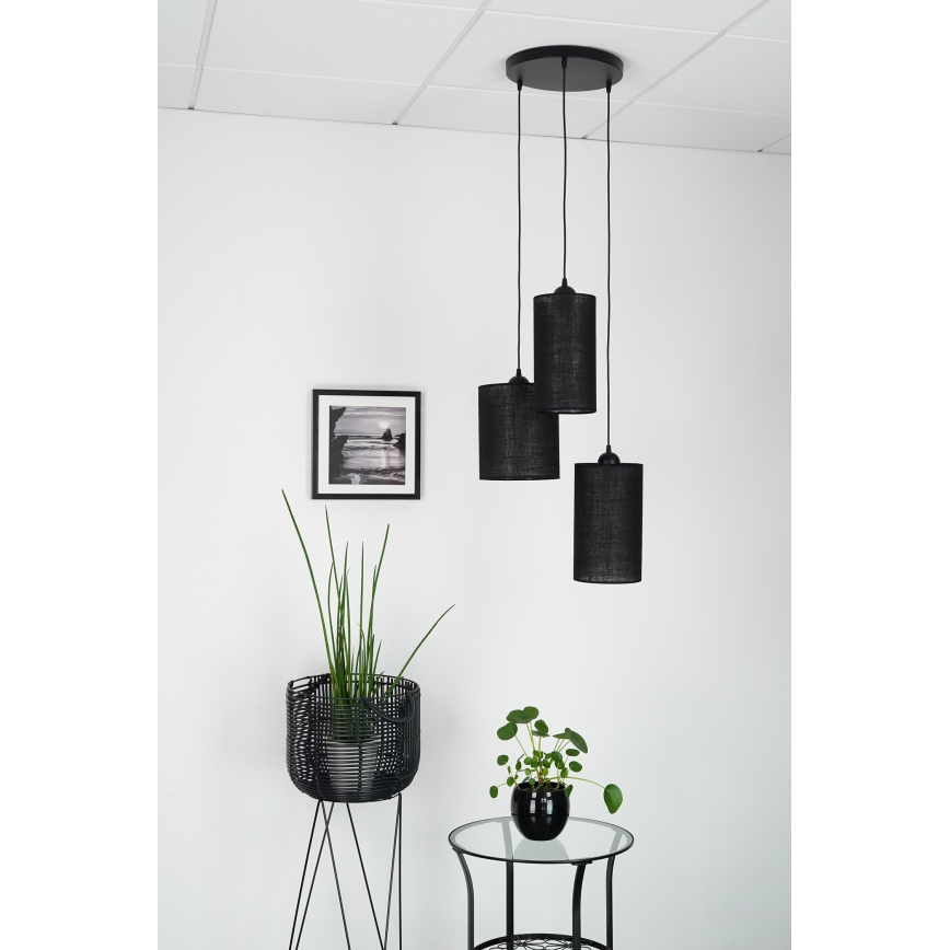 Brilagi - Lustr na lanku TUBES 3xE27/15W/230V černá