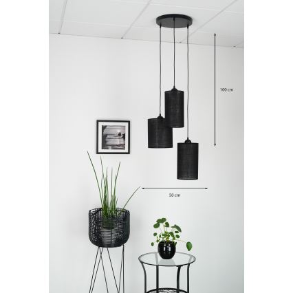 Brilagi - Lustr na lanku TUBES 3xE27/15W/230V černá