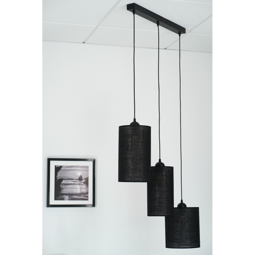 Brilagi - Lustr na lanku TUBES 3xE27/15W/230V černá