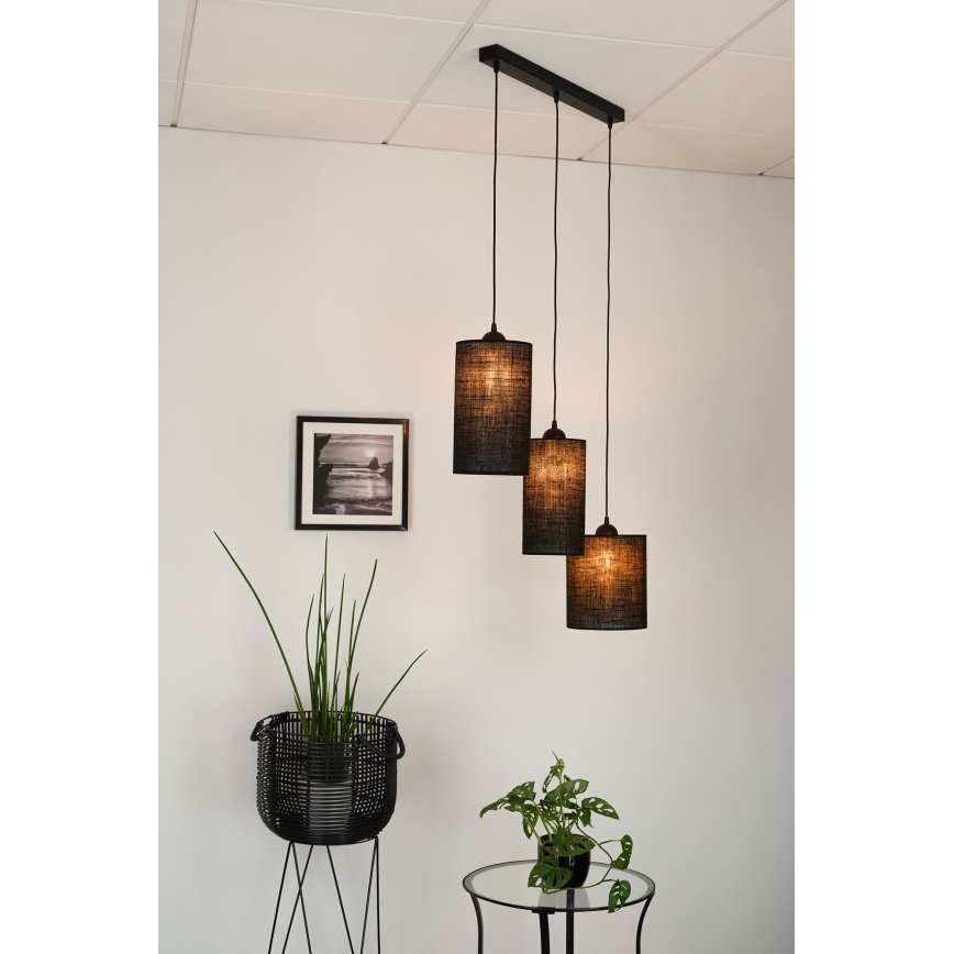 Brilagi - Lustr na lanku TUBES 3xE27/15W/230V černá