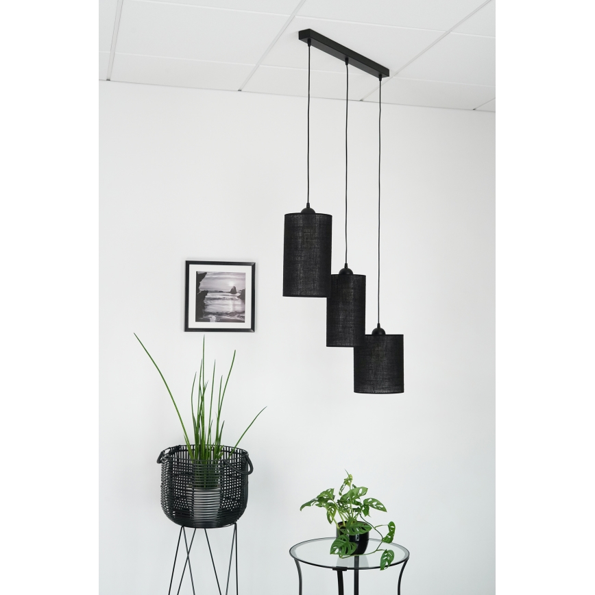 Brilagi - Lustr na lanku TUBES 3xE27/15W/230V černá