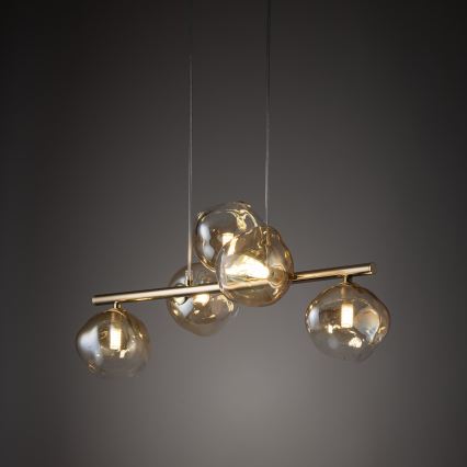 Brilagi - Lustr na lanku VULCANO 5xG9/8W/230V zlatá/kouřová béžová