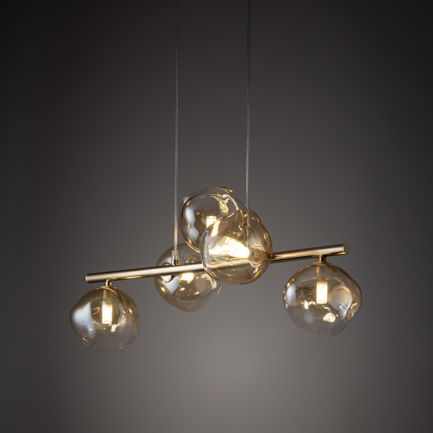 Brilagi - Lustr na lanku VULCANO 5xG9/8W/230V zlatá/kouřová béžová