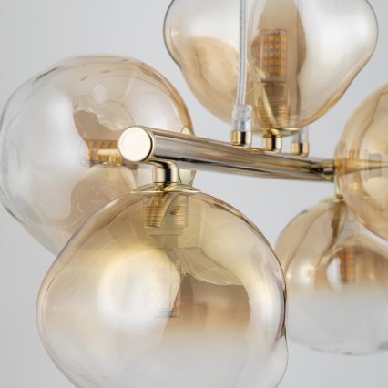 Brilagi - Lustr na lanku VULCANO 5xG9/8W/230V zlatá/kouřová béžová