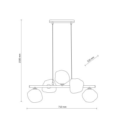 Brilagi - Lustr na lanku VULCANO 5xG9/8W/230V zlatá/kouřová béžová
