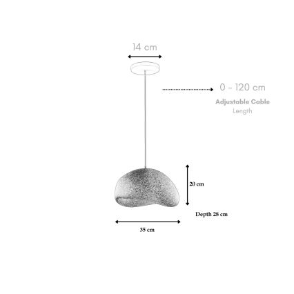 Brilagi - Lustr na lanku WABI SABI 1xE27/40W/230V bílá