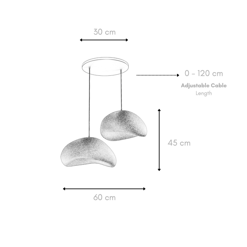 Brilagi - Lustr na lanku WABI SABI 2xE27/40W/230V pr. 60 cm bílá